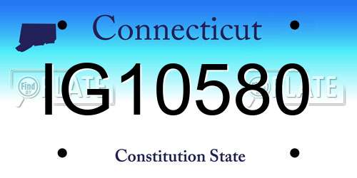 IG10580 Connecticut License Plate