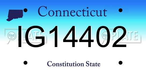 IG14402 Connecticut License Plate