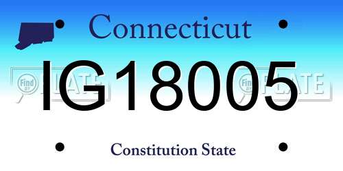 IG18005 Connecticut License Plate