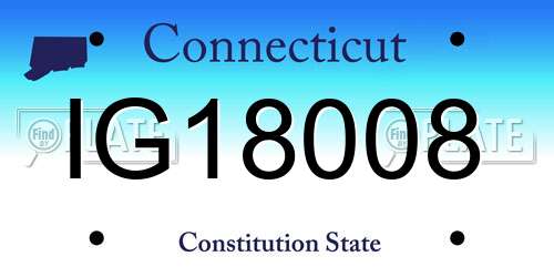 IG18008 Connecticut License Plate