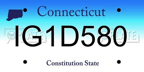 IG1D580 Connecticut License Plate