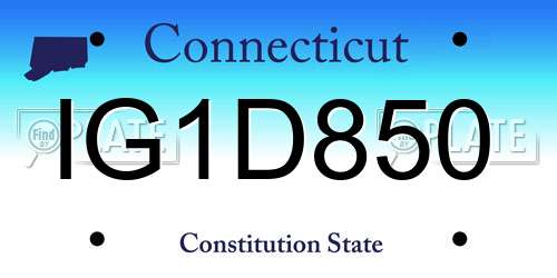 IG1D850 Connecticut License Plate