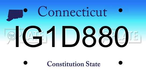 IG1D880 Connecticut License Plate