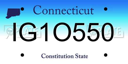 IG1O550 Connecticut License Plate