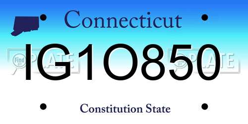 IG1O850 Connecticut License Plate