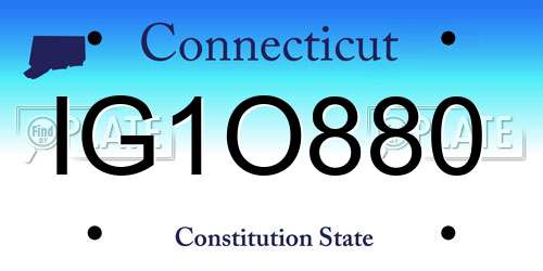 IG1O880 Connecticut License Plate