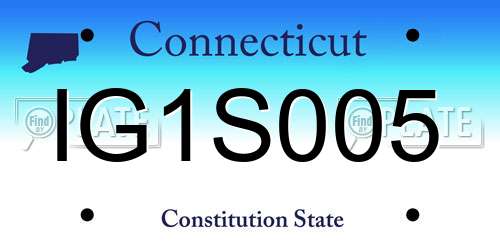 IG1S005 Connecticut License Plate