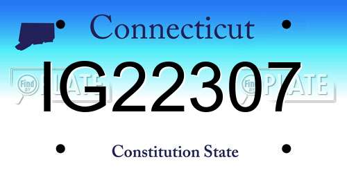 IG22307 Connecticut License Plate