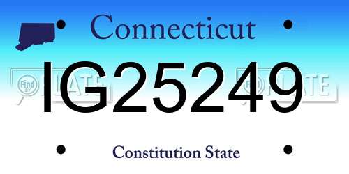 IG25249 Connecticut License Plate