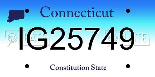 IG25749 Connecticut License Plate