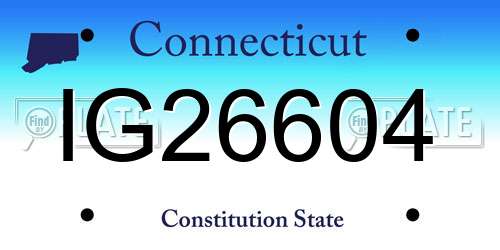 IG26604 Connecticut License Plate