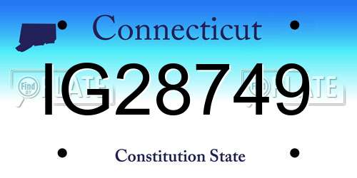 IG28749 Connecticut License Plate