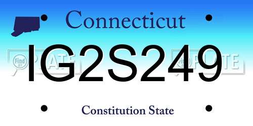 IG2S249 Connecticut License Plate