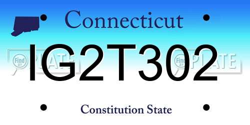 IG2T302 Connecticut License Plate