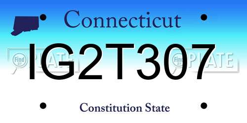 IG2T307 Connecticut License Plate