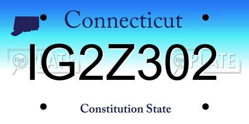 IG2Z302 Connecticut License Plate