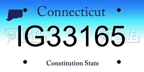 IG33165 Connecticut License Plate