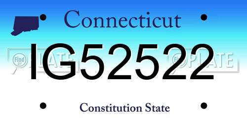 IG52522 Connecticut License Plate
