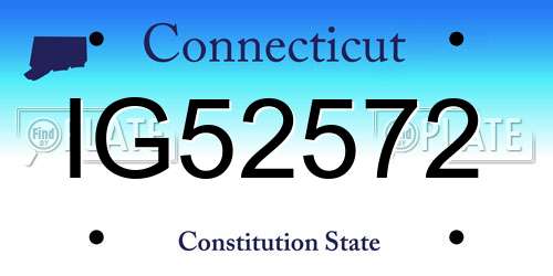 IG52572 Connecticut License Plate