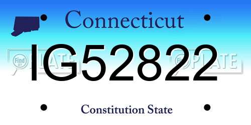 IG52822 Connecticut License Plate