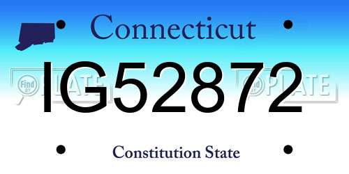 IG52872 Connecticut License Plate