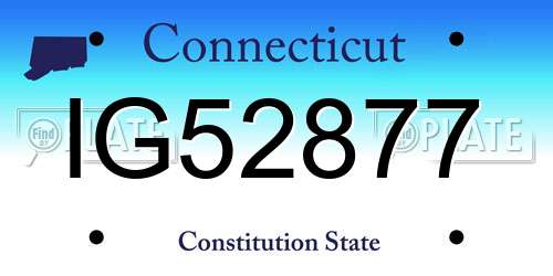 IG52877 Connecticut License Plate