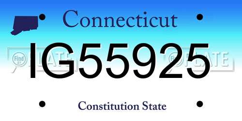 IG55925 Connecticut License Plate