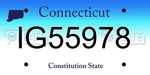 IG55978 Connecticut License Plate