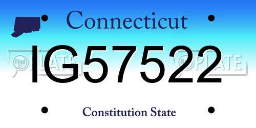 IG57522 Connecticut License Plate
