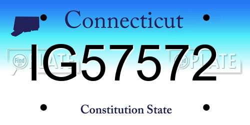 IG57572 Connecticut License Plate