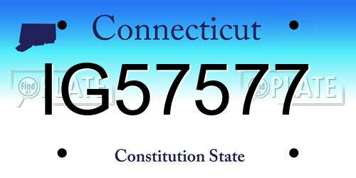 IG57577 Connecticut License Plate