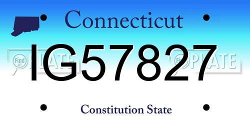 IG57827 Connecticut License Plate
