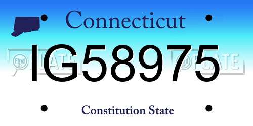 IG58975 Connecticut License Plate