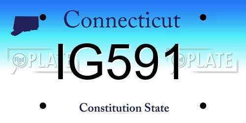 IG591 Connecticut License Plate