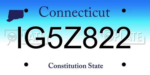 IG5Z822 Connecticut License Plate