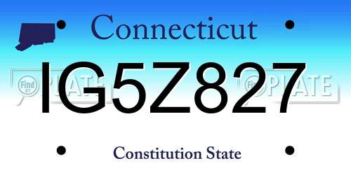 IG5Z827 Connecticut License Plate