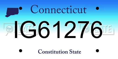 IG61276 Connecticut License Plate