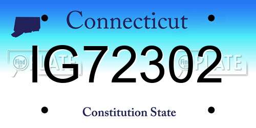 IG72302 Connecticut License Plate