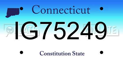 IG75249 Connecticut License Plate