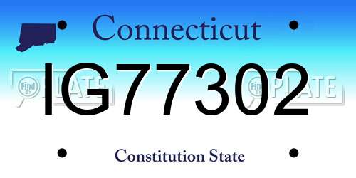 IG77302 Connecticut License Plate
