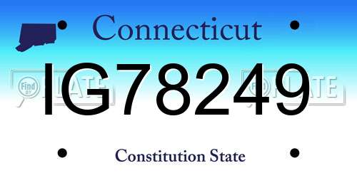 IG78249 Connecticut License Plate