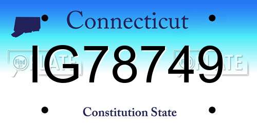 IG78749 Connecticut License Plate