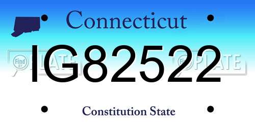IG82522 Connecticut License Plate