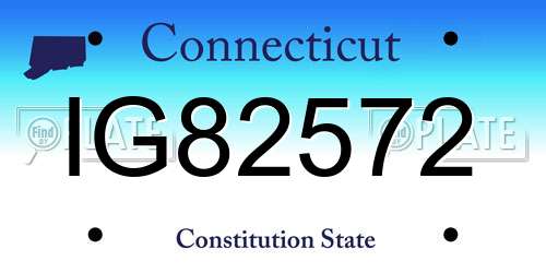 IG82572 Connecticut License Plate