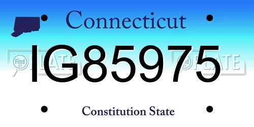 IG85975 Connecticut License Plate