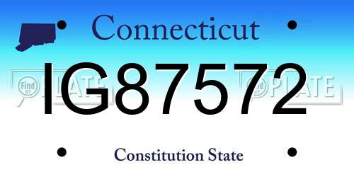 IG87572 Connecticut License Plate