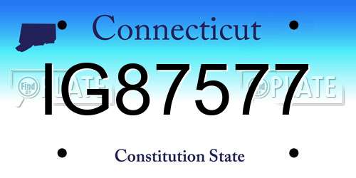 IG87577 Connecticut License Plate