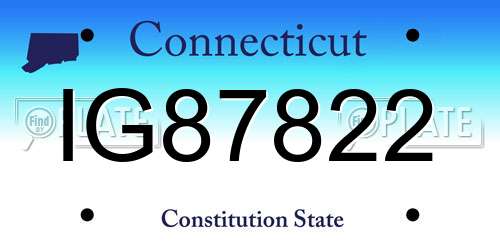 IG87822 Connecticut License Plate