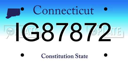 IG87872 Connecticut License Plate
