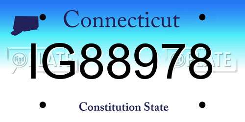 IG88978 Connecticut License Plate
